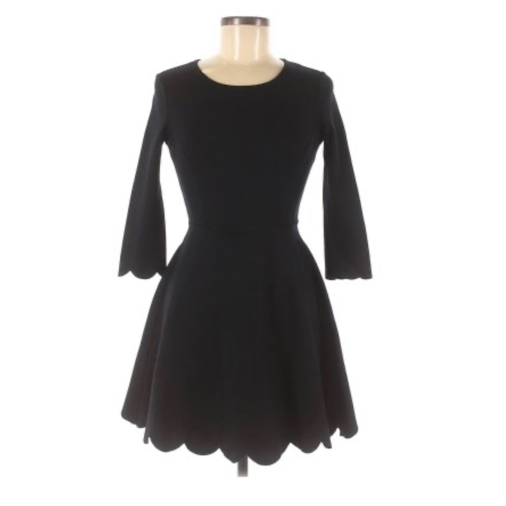 Lulus 3/4 sleeve black midi dress